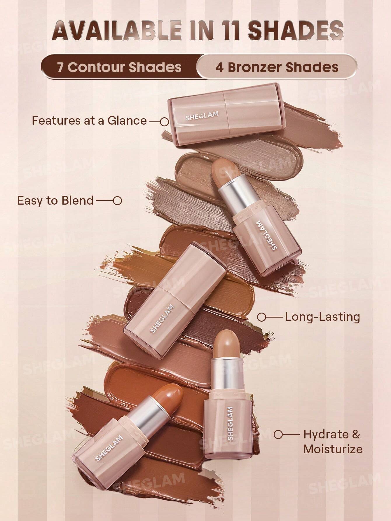 Sheglam Buttery Buff Contour & Bronzer Stick-Clay (3)